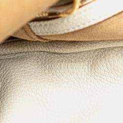 Pre Owned Loewe White Leather Amazona Square 19