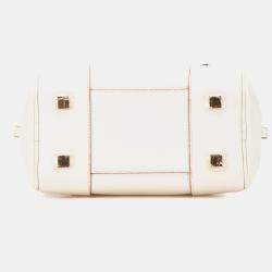 Pre Owned Loewe White Leather Amazona Square 19