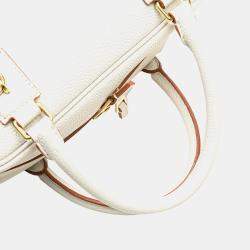 Pre Owned Loewe White Leather Amazona Square 19