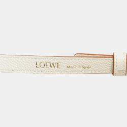 Pre Owned Loewe White Leather Amazona Square 19