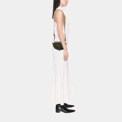 Pre Owned حقيبة لويفي بنية صغيرة من جلد العجل الناعم مع مقبض مزدوج