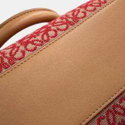 مملوكة مسبقًا Loewe Amazona Anagram Warm Desert/Red Calf Leather Canvas Size 23