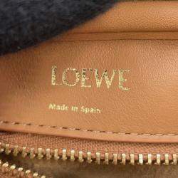 مملوكة مسبقًا Loewe Amazona Anagram Warm Desert/Red Calf Leather Canvas Size 23