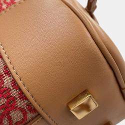 مملوكة مسبقًا Loewe Amazona Anagram Warm Desert/Red Calf Leather Canvas Size 23
