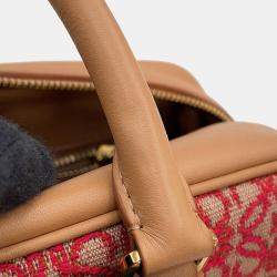 مملوكة مسبقًا Loewe Amazona Anagram Warm Desert/Red Calf Leather Canvas Size 23