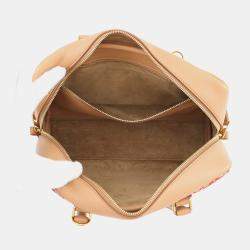 مملوكة مسبقًا Loewe Amazona Anagram Warm Desert/Red Calf Leather Canvas Size 23