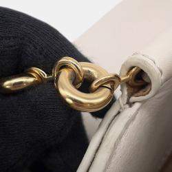 Pre Owned حقيبة كتف لويفي "باسيو" سلسلة جلد أبيض مقاس صغير