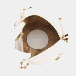 Pre Owned حقيبة كتف لويفي "باسيو" سلسلة جلد أبيض مقاس صغير