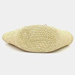 مملوكة مسبقًا Loewe Beige/Brown Leather and Raffia Anagram Basket Bag Small