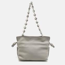 مملوكة مسبقًا Loewe Flamenco Grey Leather Shoulder Bag