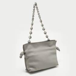 مملوكة مسبقًا Loewe Flamenco Grey Leather Shoulder Bag