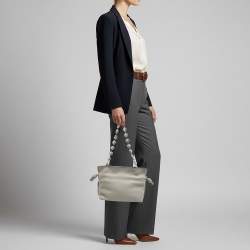 مملوكة مسبقًا Loewe Flamenco Grey Leather Shoulder Bag