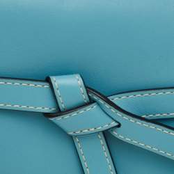 Pre Owned حقيبة كتف لويفي غيت ميني جلد زرقاء/بيج ورافيا منسوجة