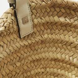 مملوكة مسبقًا حقيبة يد لويفي رافيا وكريم جلد وأبيض صغيرة