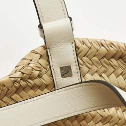 مملوكة مسبقًا حقيبة يد لويفي رافيا وكريم جلد وأبيض صغيرة