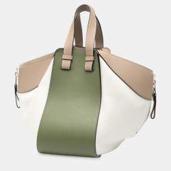 مملوكة مسبقًا Loewe Green Small Tricolor Soft Grained Calfskin Hammock Bag