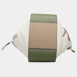 مم لوكة مسبقًا Loewe Green Small Tricolor Soft Grained Calfskin Hammock Bag