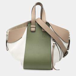 مملوكة مسبقًا Loewe Green Small Tricolor Soft Grained Calfskin Hammock Bag