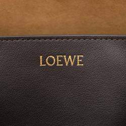 Pre Owned Loewe Black Red Medium Bicolor Shiny Calfskin Puzzle Fold Tote