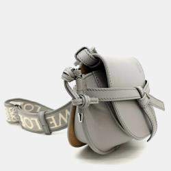 Pre Owned Loewe Grey Leather Mini Gate Bag