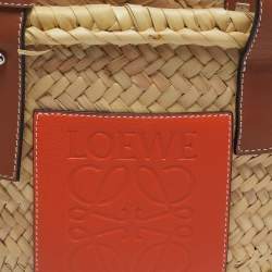 Pre Owned حقيبة يد لويس بسكيت صغيرة كريمية/بنية من الرافيا والجلد