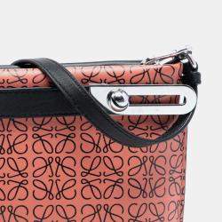 Pre Owned Loewe Orange Small Repeat Anagram Leather Missy Satchel