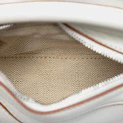 Pre Owned حقيبة ساتشل لويفي بازل جلد عجل نانو أبيض