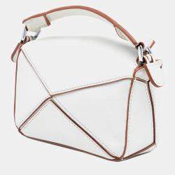 Pre Owned حقيبة ساتشل لويفي بازل جلد عجل نانو أبيض