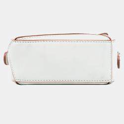 Pre Owned حقيبة ساتشل لويفي بازل جلد عجل نانو أبيض