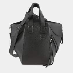 Pre Owned Loewe Hammock Bag Black Classic Calf Leatherleather Size Compact