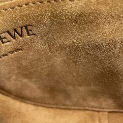 Pre Owned حقيبة كتف مزدوجة لويفي هارت موتيف غيت بنية/بيضاء جلدية حجم صغير جداً