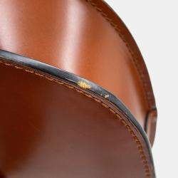 Pre Owned حقيبة كتف مزدوجة لويفي هارت موتيف غيت بنية/بيضاء جلدية حجم صغير جداً