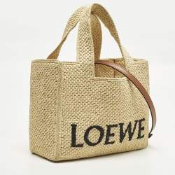 Pre Owned حقيبة يد لويفي راكيا جلد وشعرية بيج/بنية