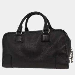 Pre Owned Loewe Black Leather Amazona 28 Handbag