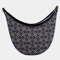 مملوكة مسبقًا Loewe Black Small Anagram Canvas Luna Hobo