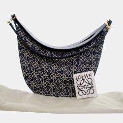مملوكة مسبقًا Loewe Black Small Anagram Canvas Luna Hobo