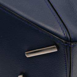 Pre Owned Loewe Blue Small Calfskin Puzzle Satchel