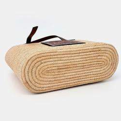 Pre Owned Loewe Beige, Brown Raffia Square Basket Bag Small