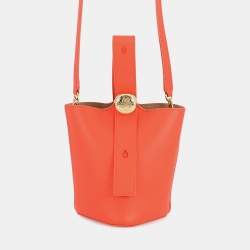 مملوكة مسبقًا Loewe Pebble Bucket 2-Way Shoulder Bag Orange Leather Size Mini
