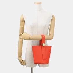 مملوكة مسبقًا Loewe Pebble Bucket 2-Way Shoulder Bag Orange Leather Size Mini