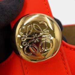 مملوكة مسبقًا Loewe Pebble Bucket 2-Way Shoulder Bag Orange Leather Size Mini