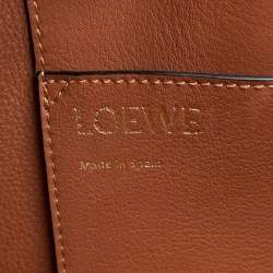 Pre Owned Loewe Logo 2-way Navy Wool Leather Tote Bag