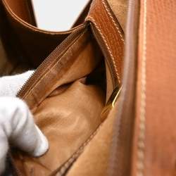 Pre Owned حقيبة لووي 2-طريق جلد بني