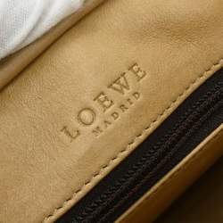 Pre Owned Loewe Amazona 28 Beige Suede Top Handle Bag