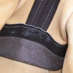 Pre Owned Loewe Amazona 28 Beige Suede Top Handle Bag