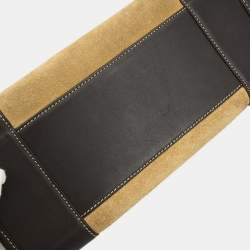 Pre Owned Loewe Amazona 28 Beige Suede Top Handle Bag