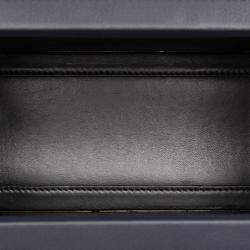 Pre Owned Loewe Blue Small Leather London Postal Top Handle Bag