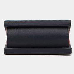 Pre Owned Loewe Blue Small Leather London Postal Top Handle Bag