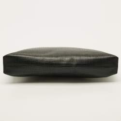 Pre Owned Loewe T Black Textured Leather Pouch