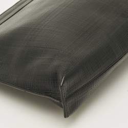 Pre Owned Loewe T Black Textured Leather Pouch